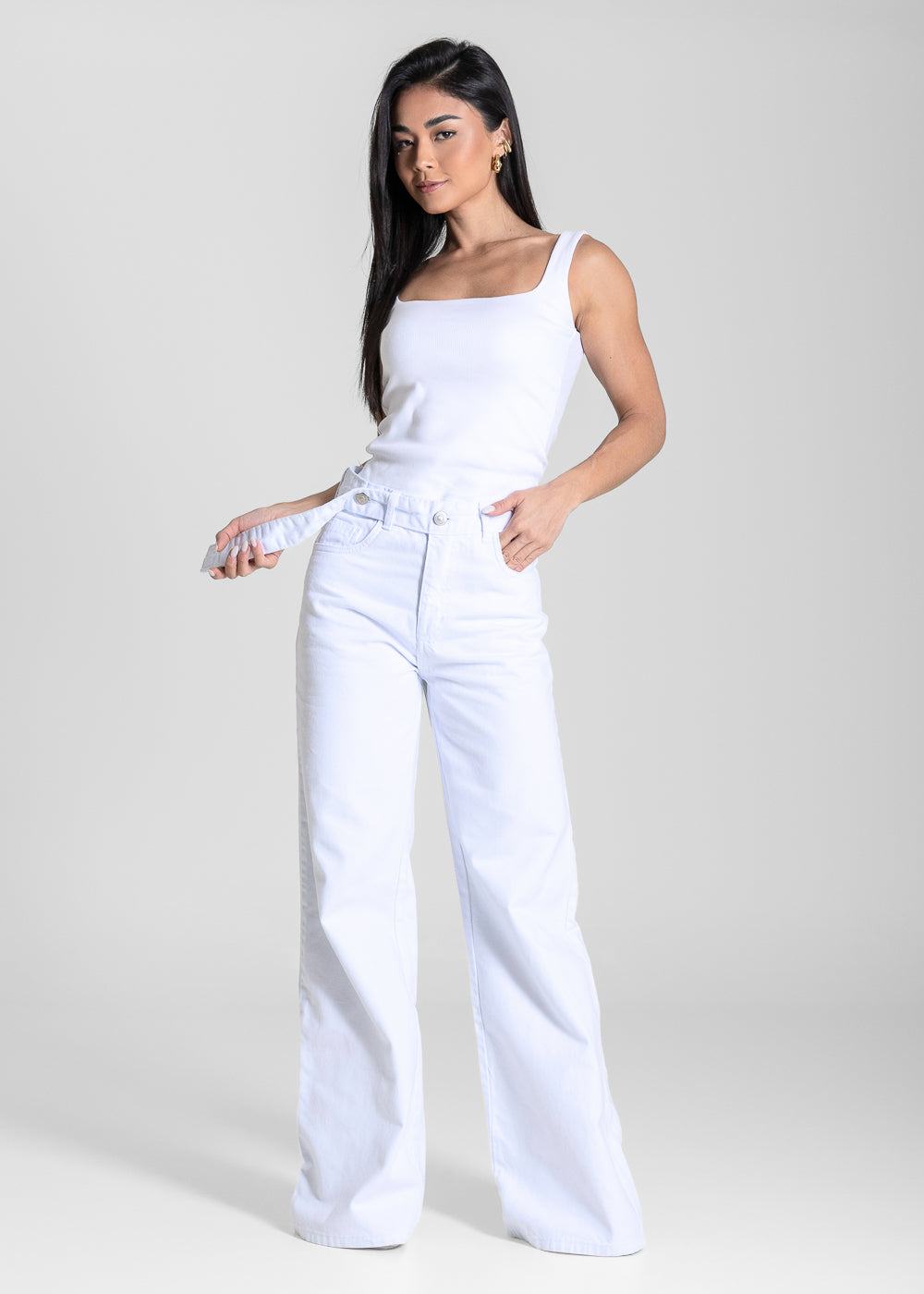 Calça Sarja Sawary Wide Leg - 284463 BRANCO