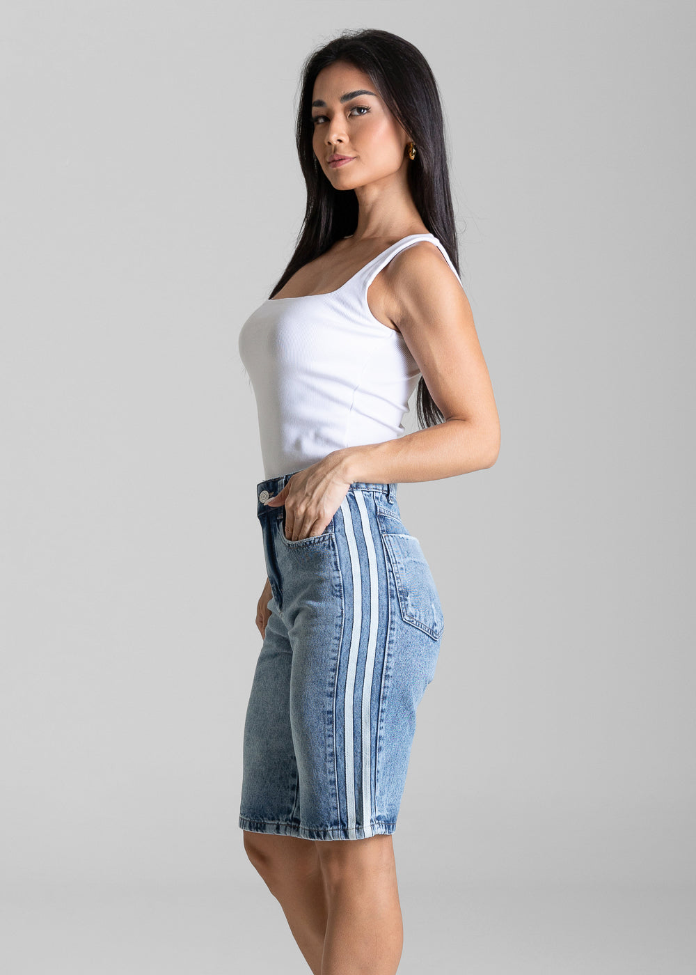 Bermuda Jeans Listras Sawary - 284499 AZUL