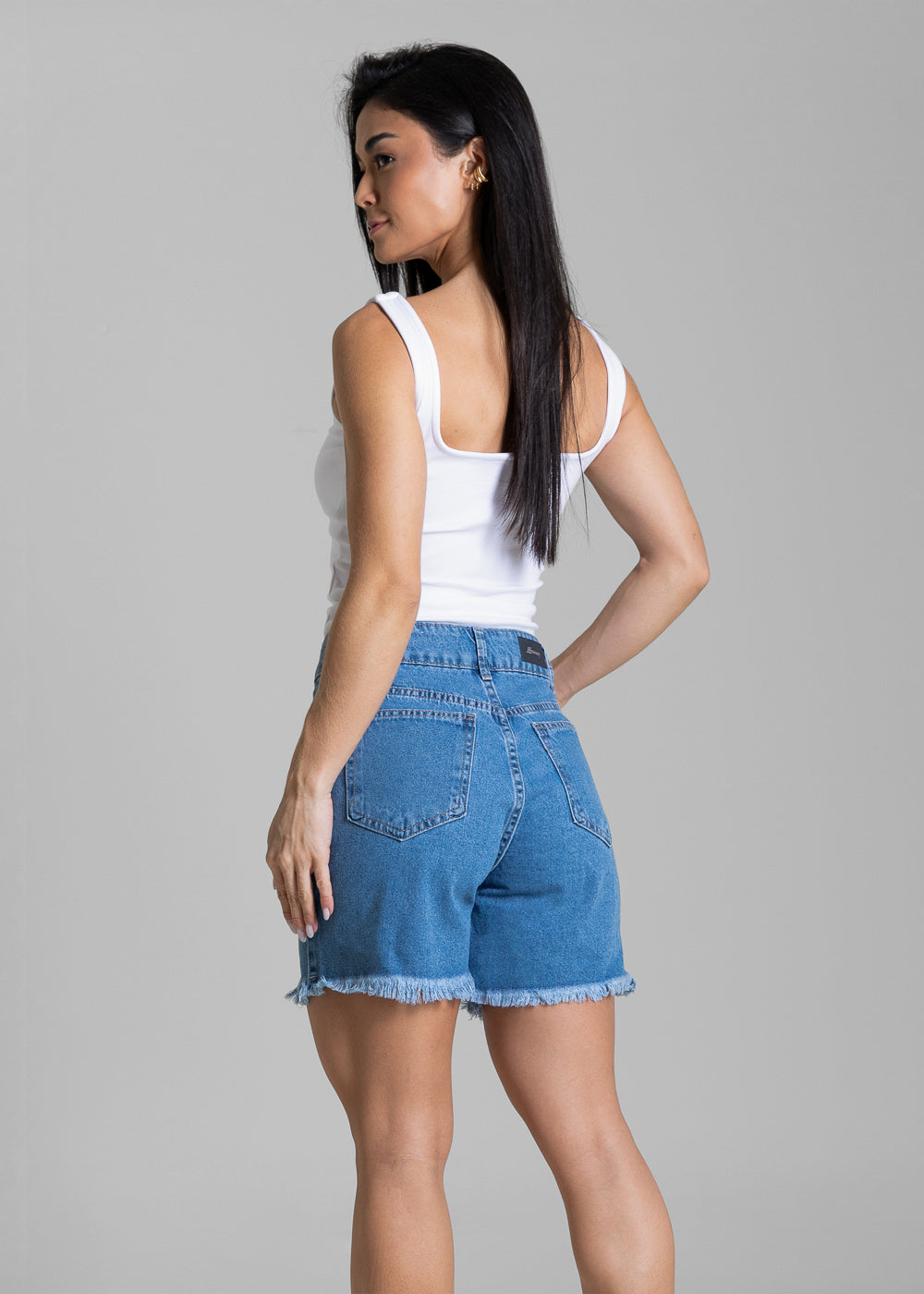 Shorts Jeans Barra Desfiada Sawary - 284512 AZUL