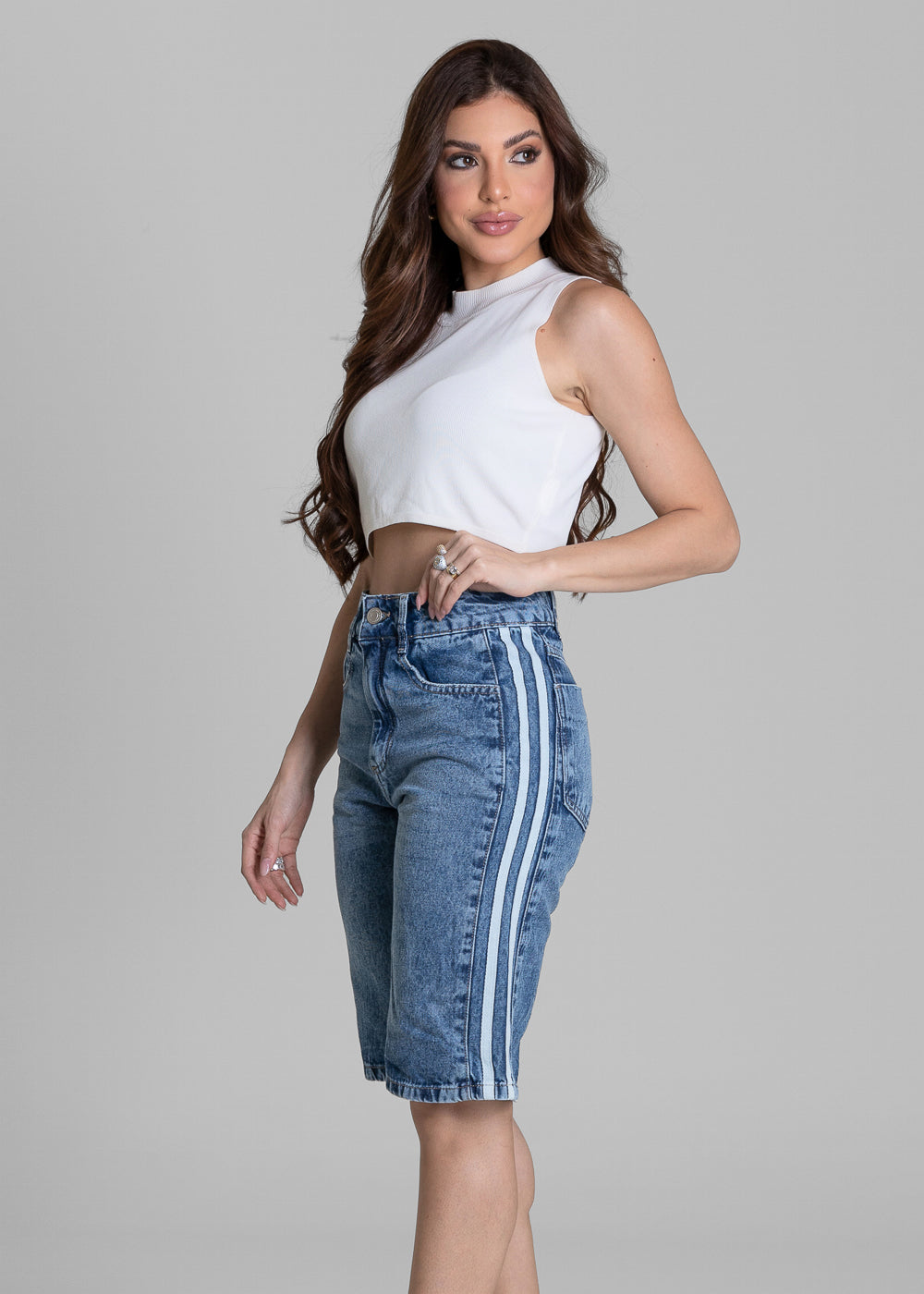 Bermuda Jeans Listras Sawary - 284533 AZUL