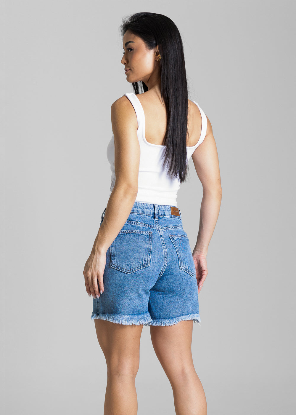 Shorts Jeans Barra Cós Assimétrico Sawary - 284539 AZUL