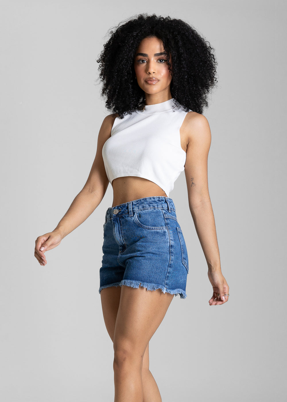 Shorts Jeans Barra Desfiada Sawary - 284541 AZUL
