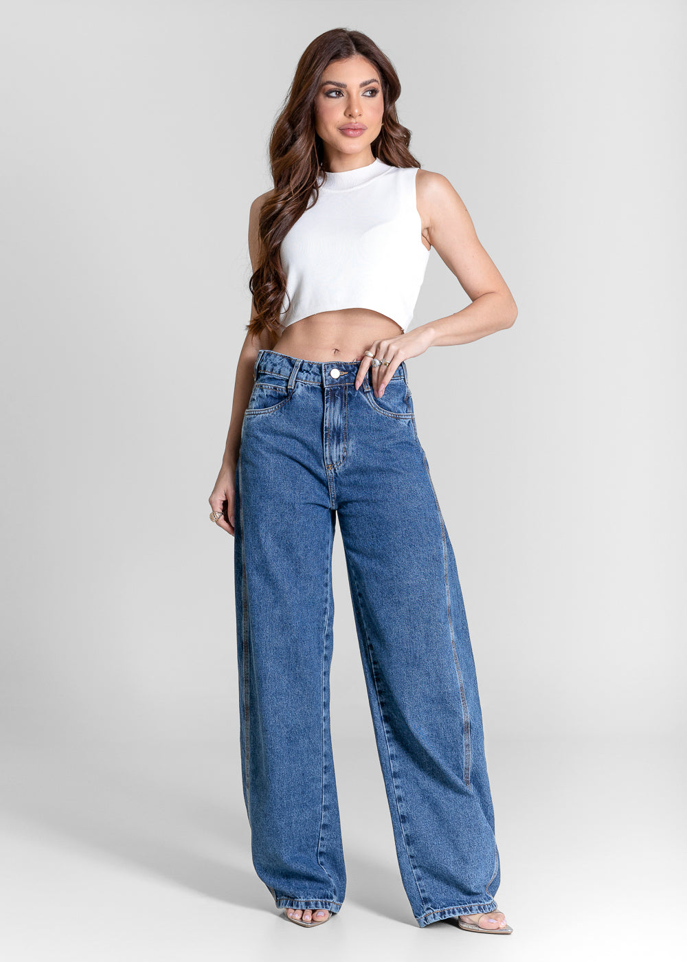 Calça Jeans Sawary Barrel - 284565 AZUL