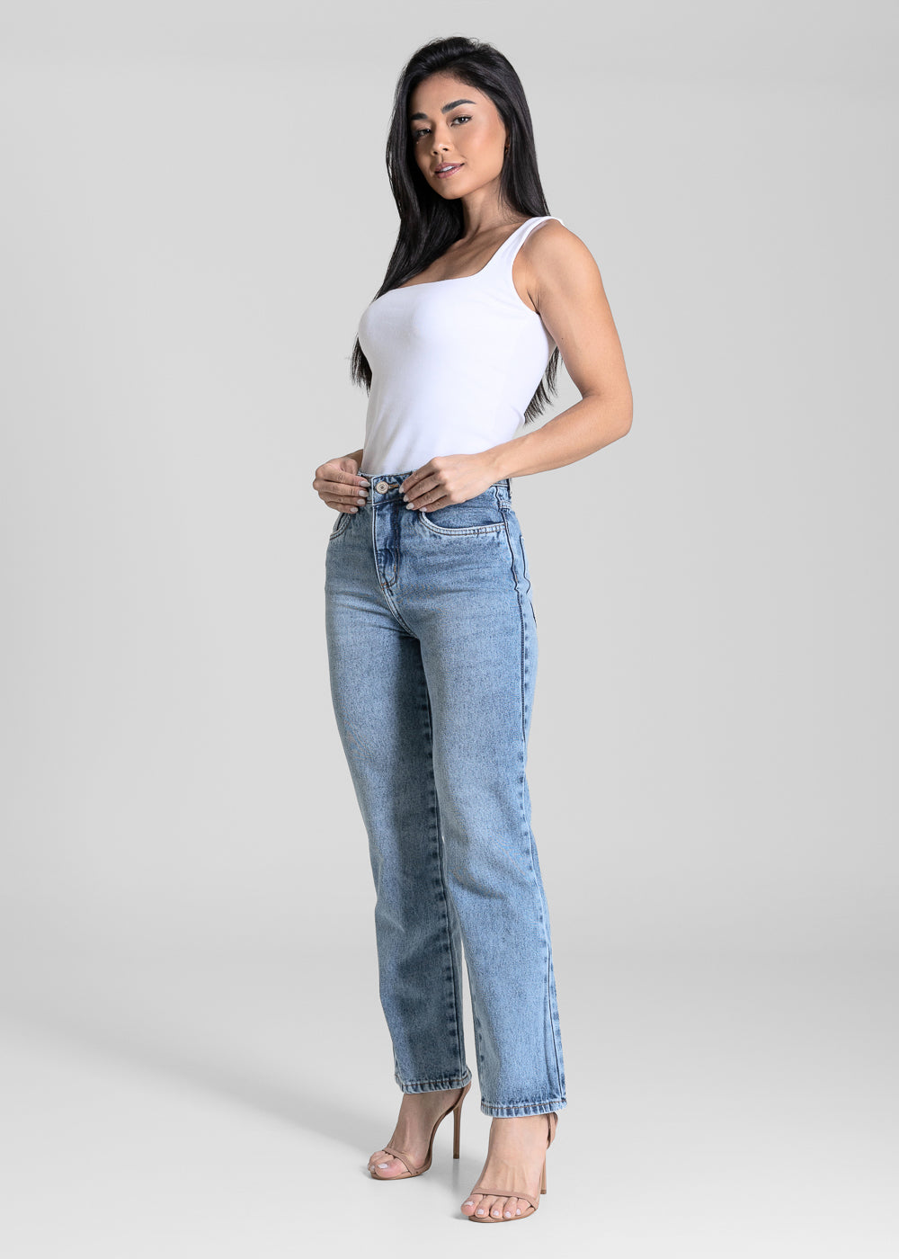 Calça Jeans Sawary Reta Cropped - 284567 AZUL