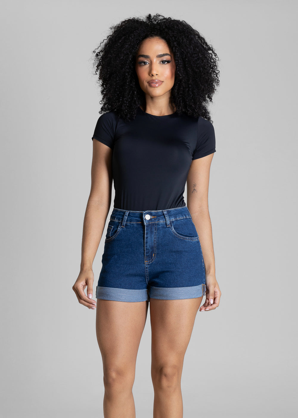 Shorts Jeans Barra Dobrada Sawary - 284610 AZUL