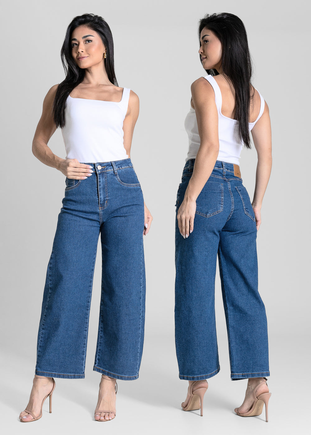 Calça Jeans Sawary Balloon Cropped - 284645 AZUL