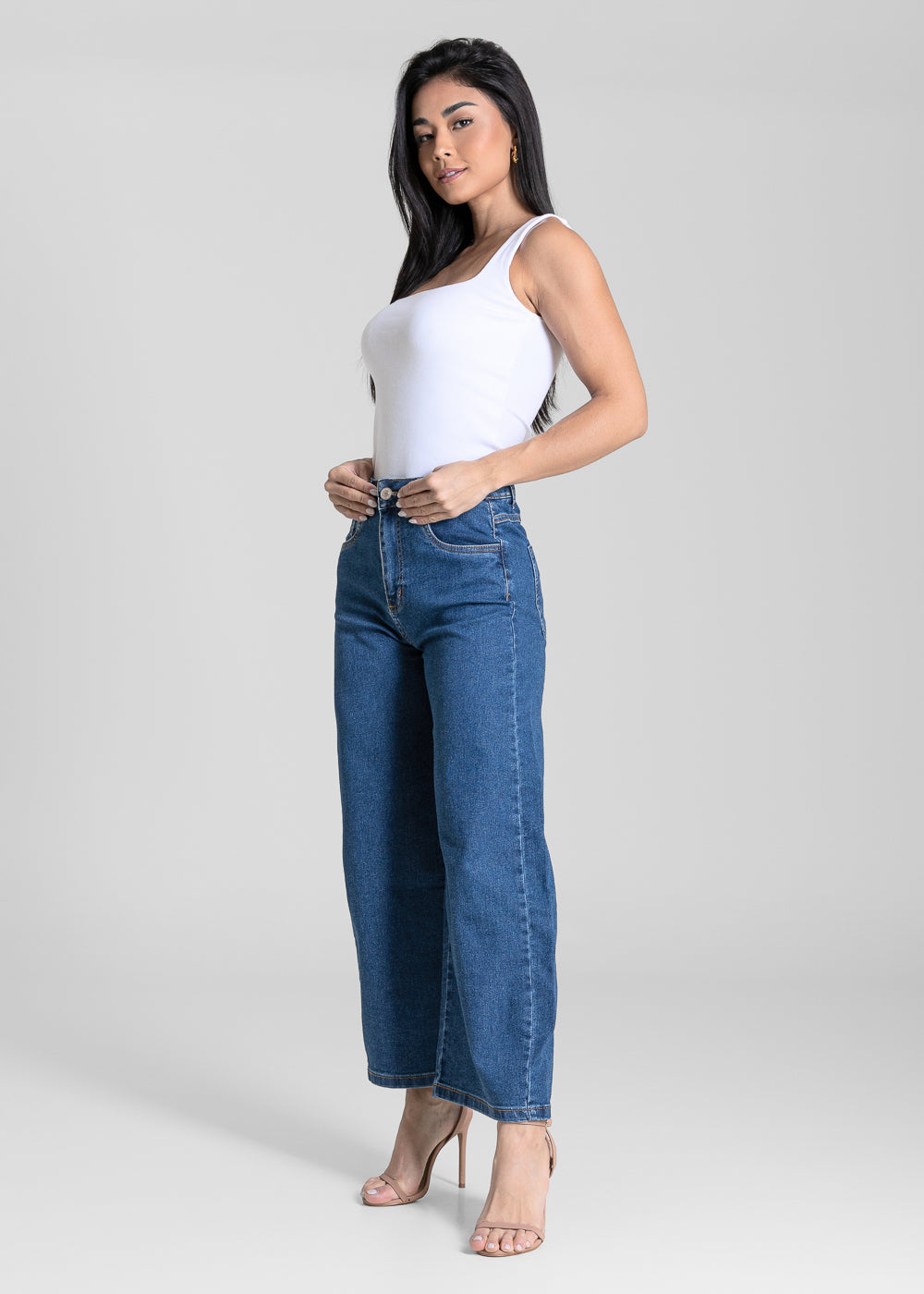 Calça Jeans Sawary Balloon Cropped - 284645 AZUL