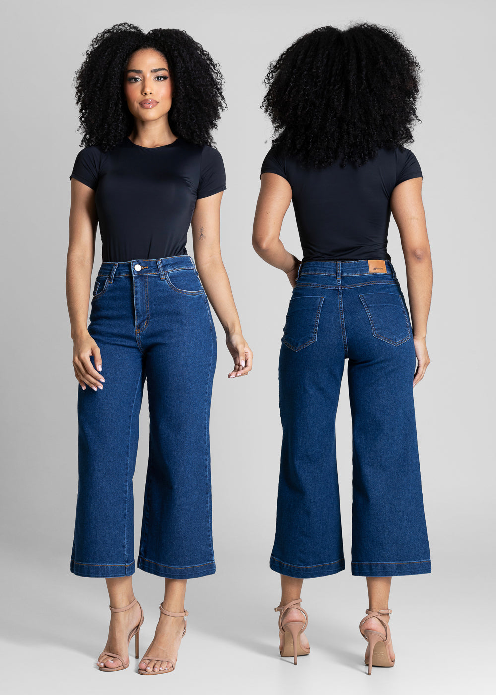 Calça Jeans Sawary Wide Leg Cropped - 284654 AZUL