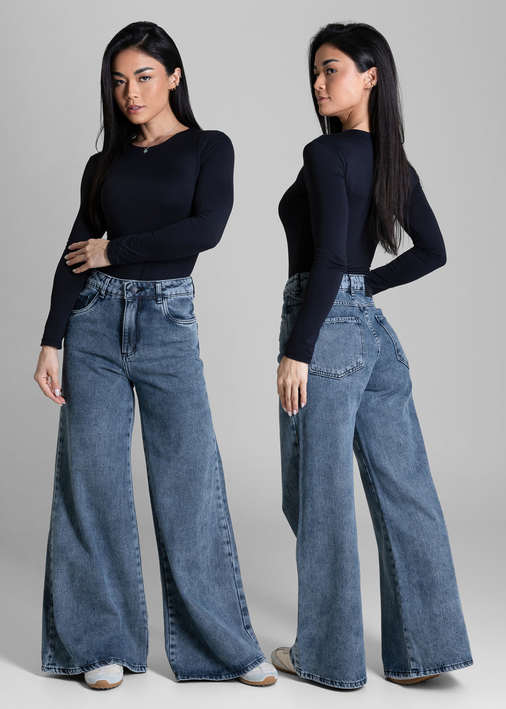 Calça Jeans Sawary Wide Leg Petit - 284748 AZUL