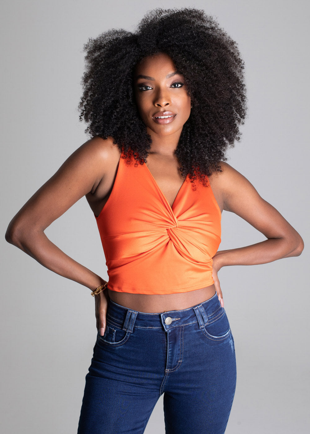 Blusa Trançada Sawary - 276145 LARANJA