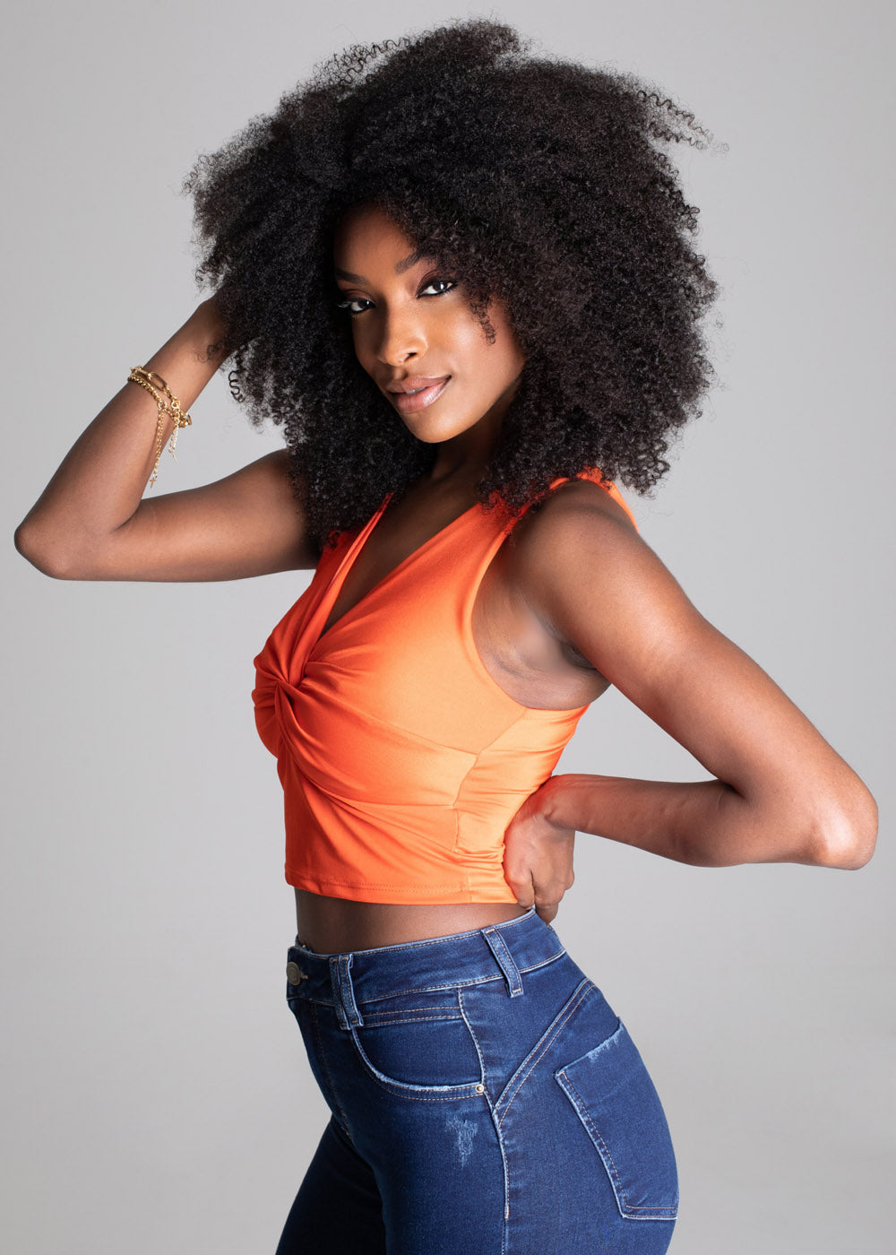 Blusa Trançada Sawary - 276145 LARANJA