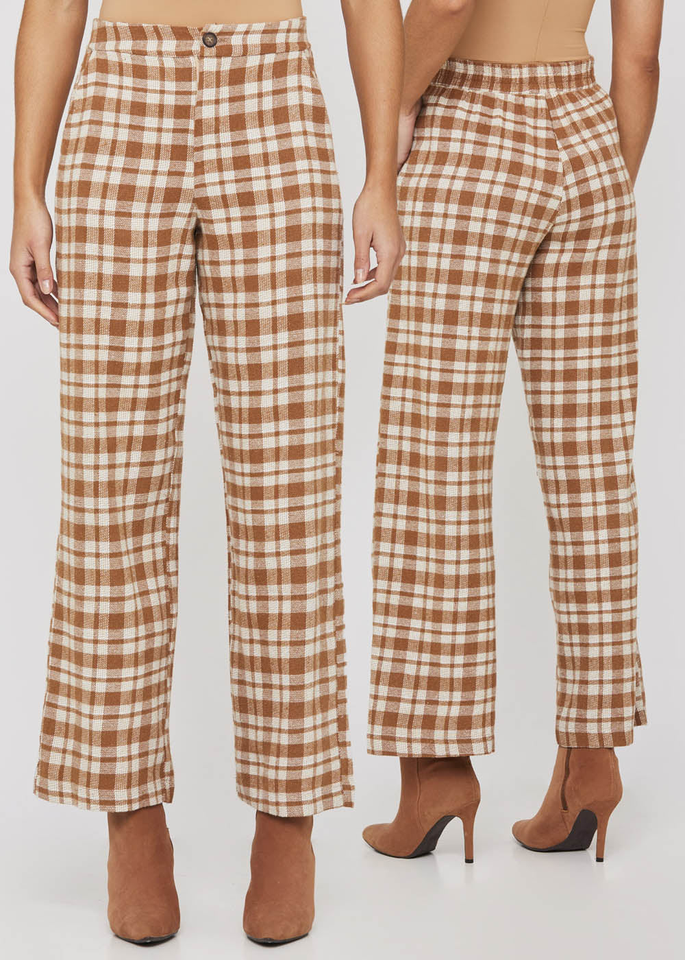 Calça Xadrez Sawary - 277975 MARROM