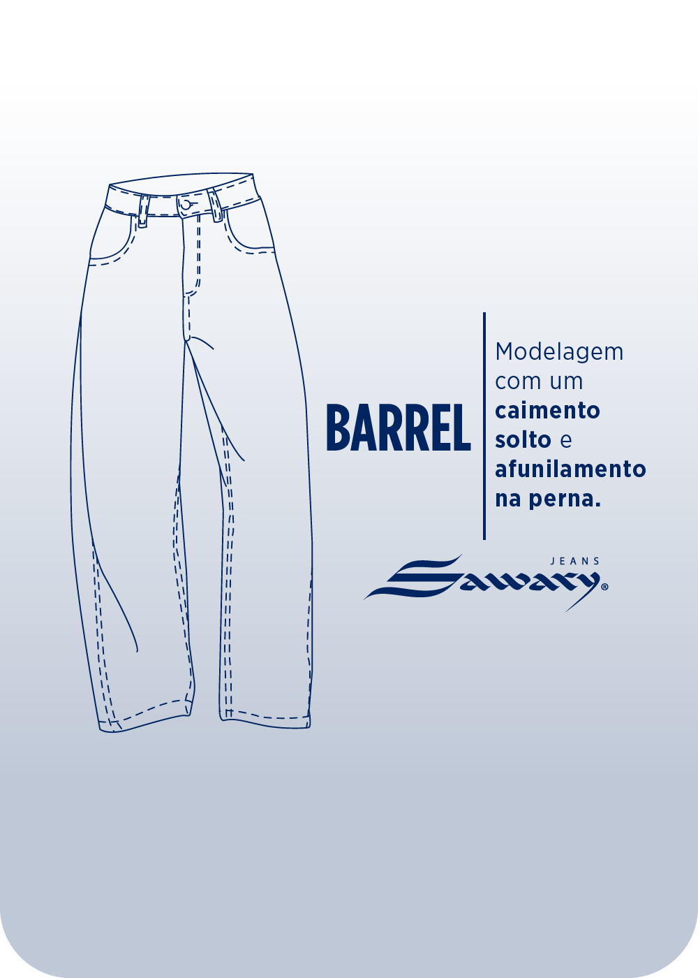 Calça Jeans Sawary Barrel - 280048 AZUL