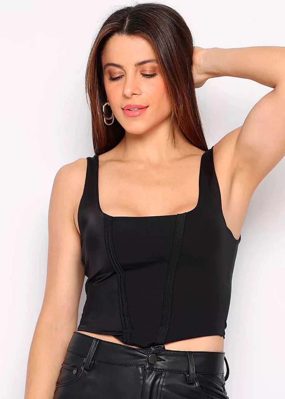 Cropped Sawary Barbatana - 278303 PRETO