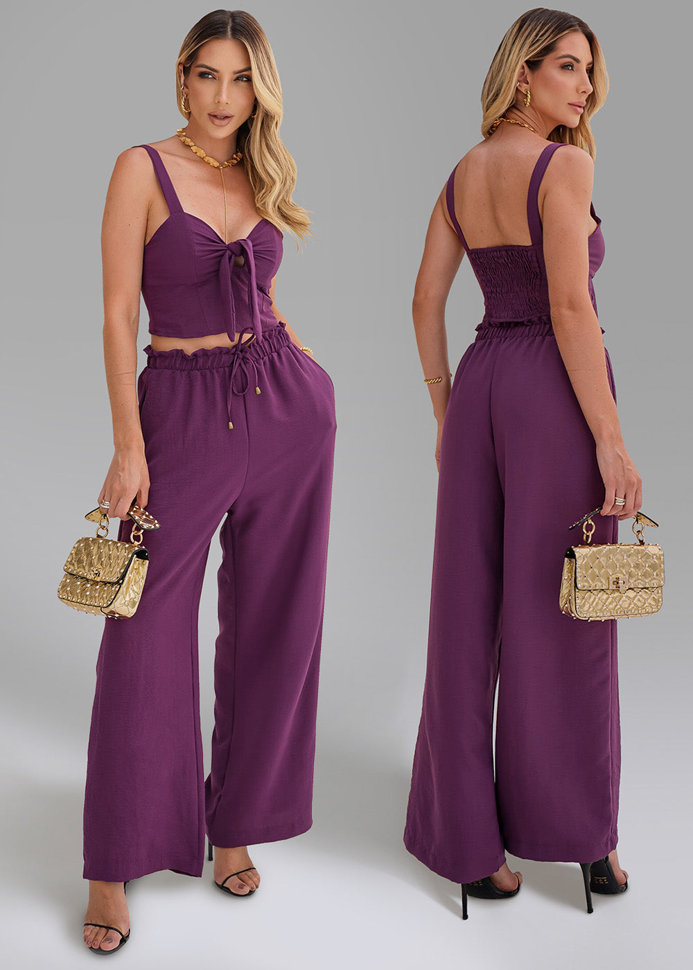 Calça Sawary Pantalona - 278623 MAGENTA