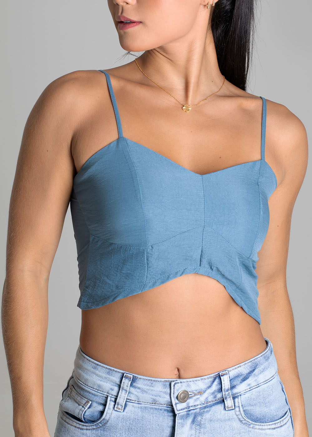 Cropped Sawary Alça Ajustavel - 279695 AZUL