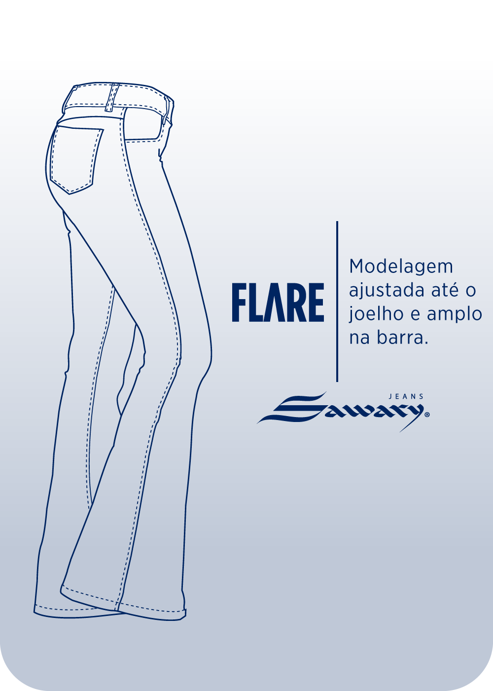Calça Jeans Sawary Flare - 281808 AZUL
