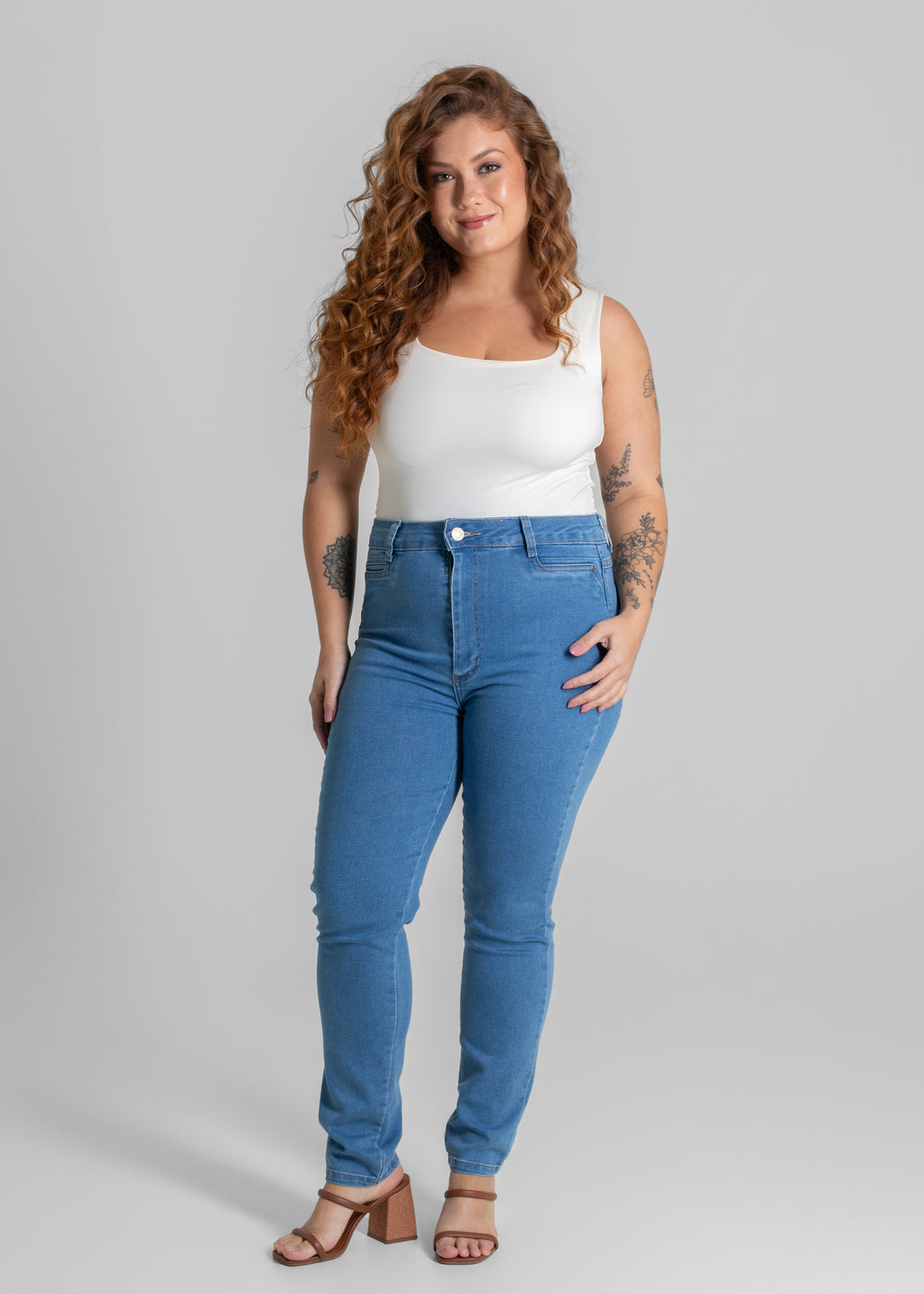 Calça Jeans Sawary Plus Size Levanta Bumbum - 280607 AZUL