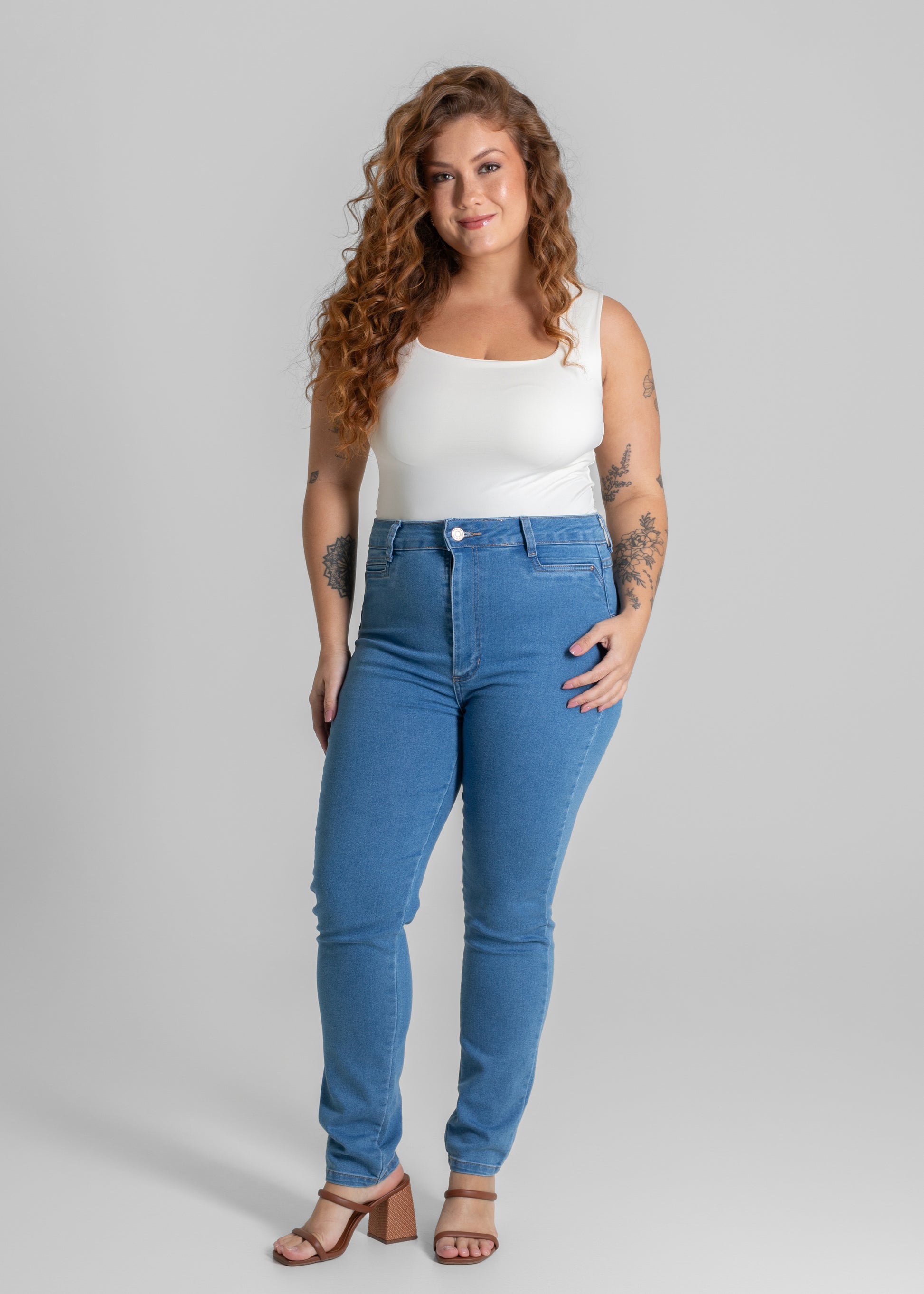 Calça Jeans Sawary Plus Size Levanta Bumbum - 280607 AZUL