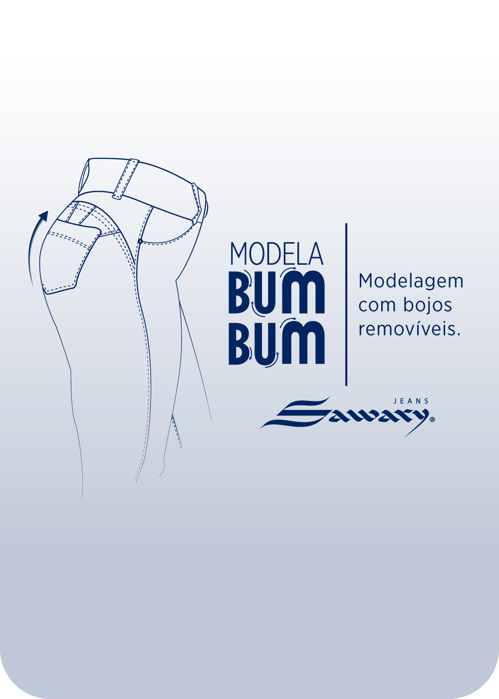 Calça Jeans Sawary Modela Bumbum - 281219 AZUL