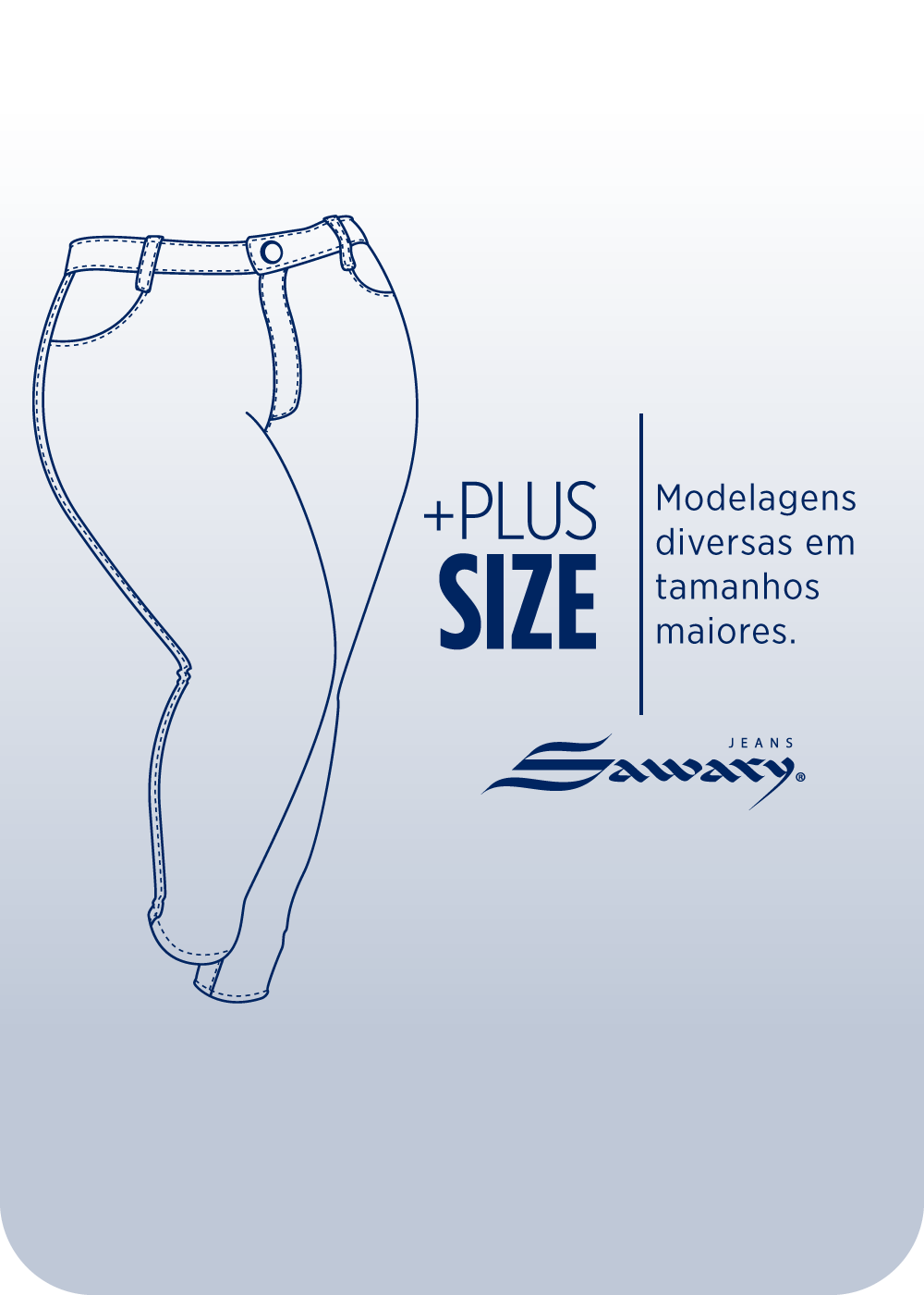 Calça Jeans Sawary Cigarrete Plus Size - 281525 AZUL