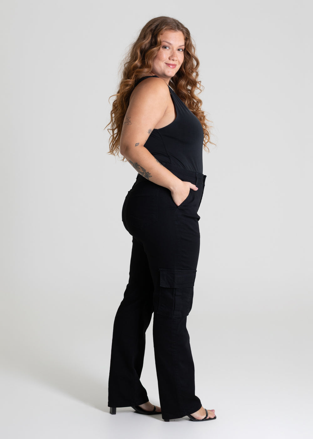 Calça Sarja Sawary Plus Size Cargo - 280091 PRETO