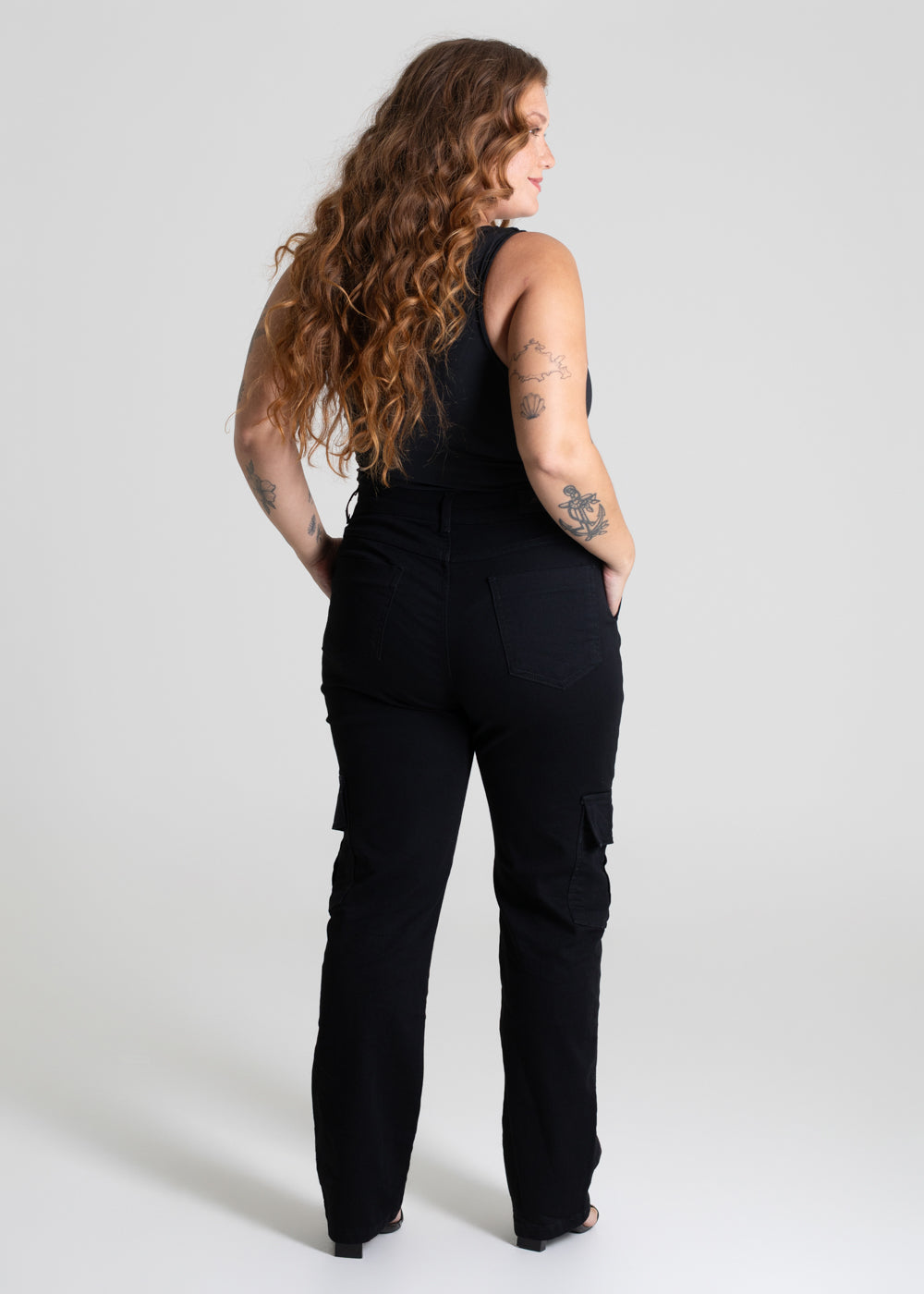 Calça Sarja Sawary Plus Size Cargo - 280091 PRETO