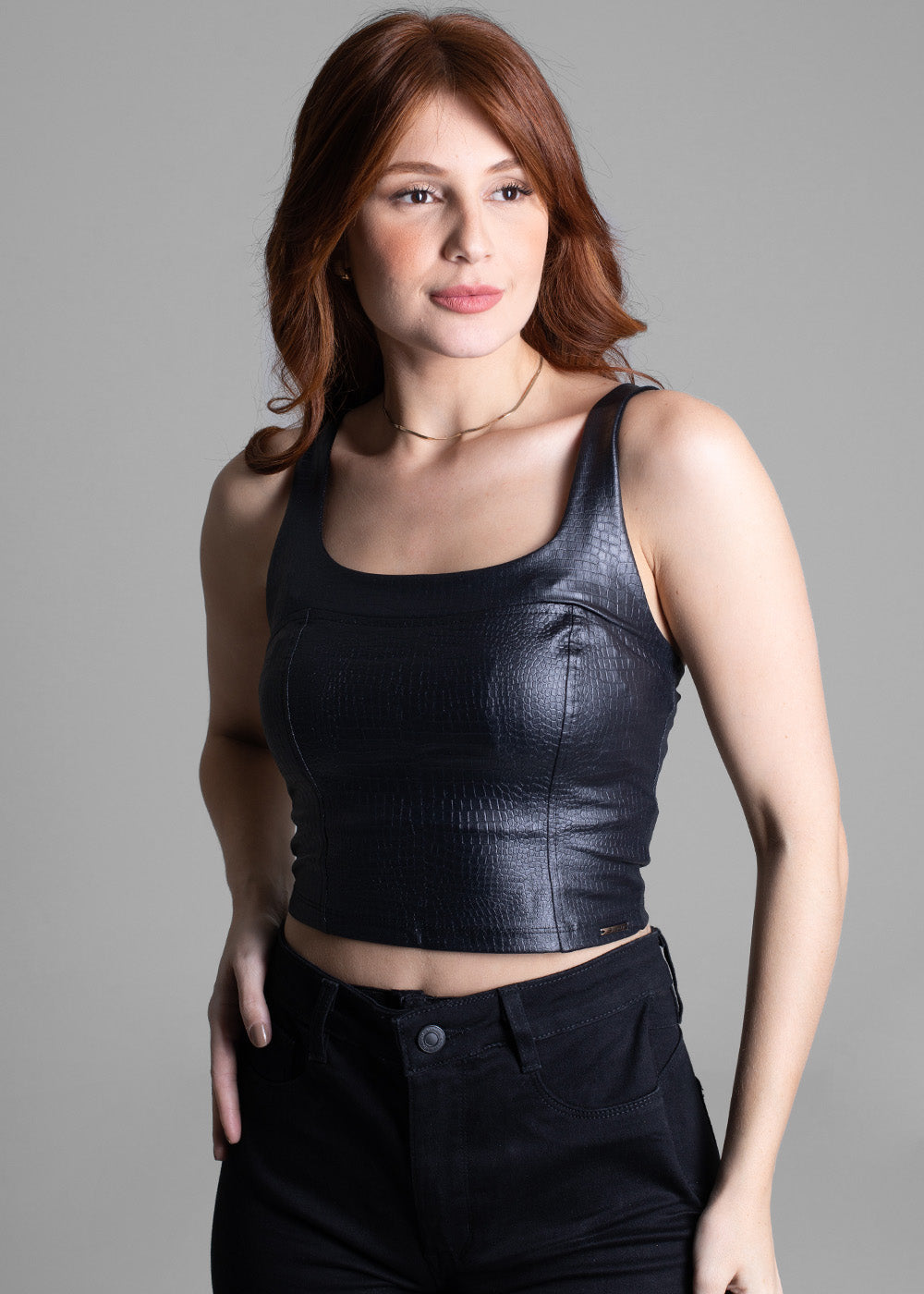 Blusa Sawary Croco - 274830 PRETO