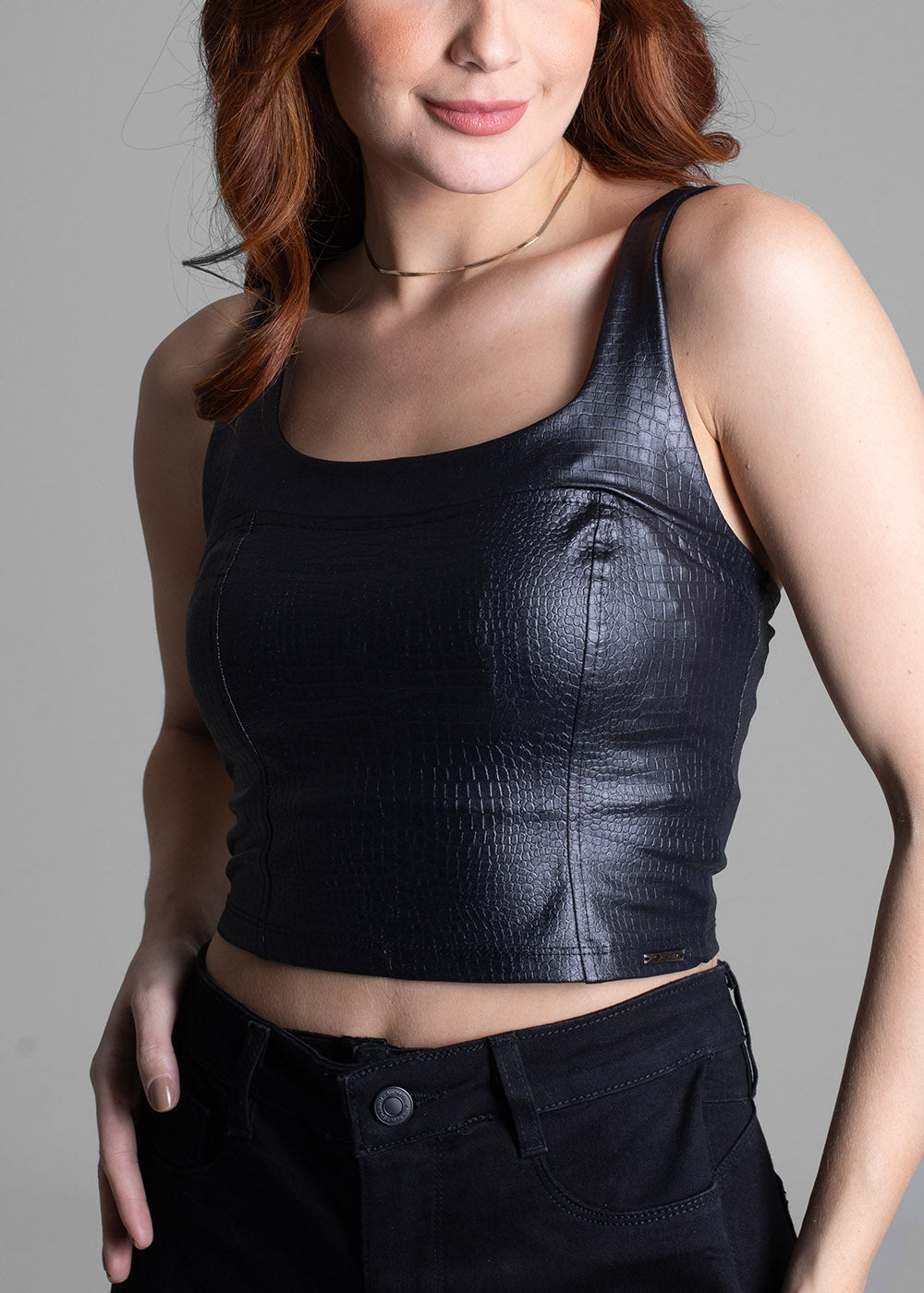 Blusa Sawary Croco - 274830 PRETO