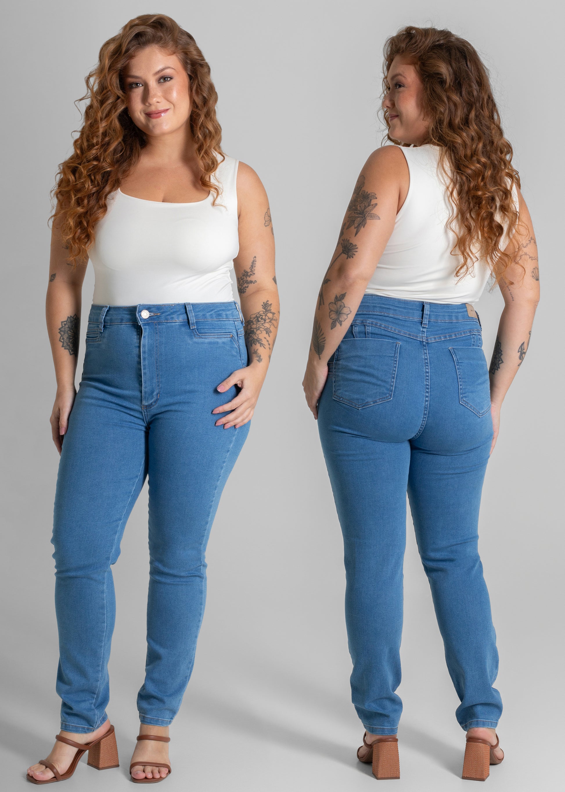 Calça Jeans Sawary Plus Size Levanta Bumbum - 280607 AZUL