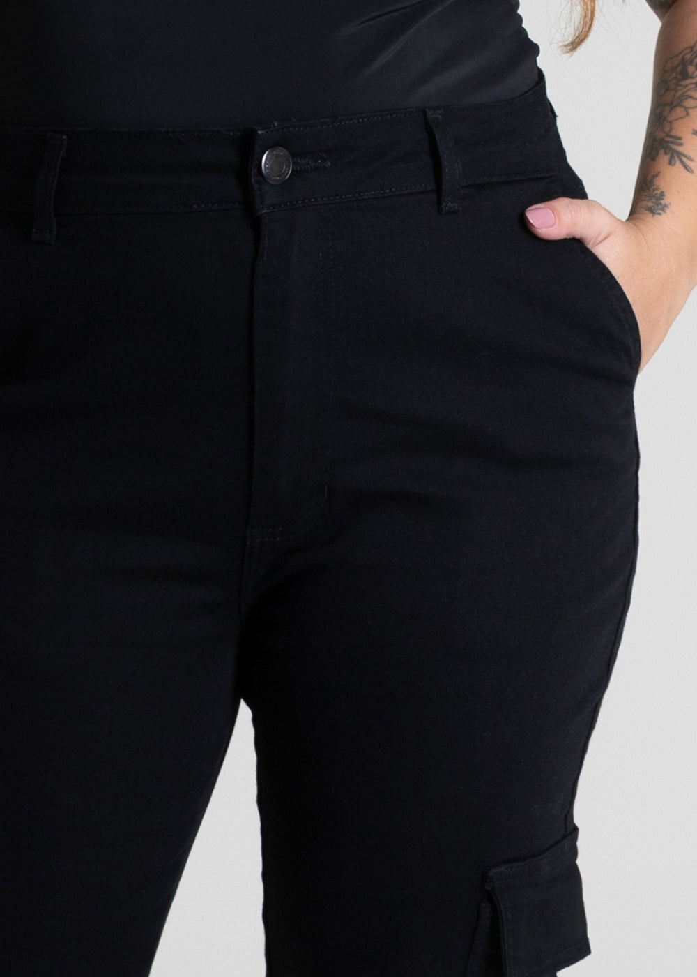 Calça Sarja Sawary Plus Size Cargo - 280091 PRETO