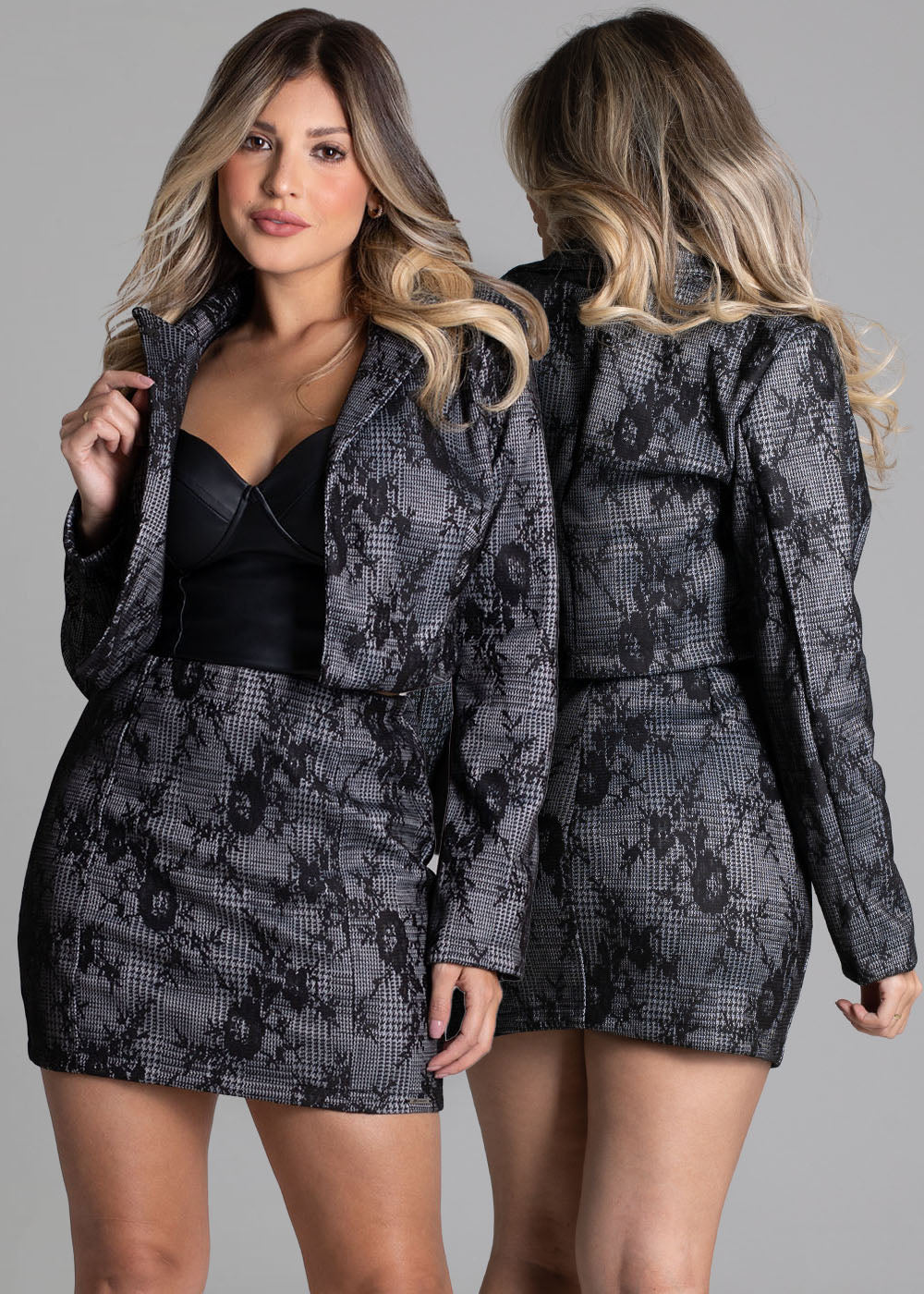 Saia Sawary Jaquard - 275090 PRETO