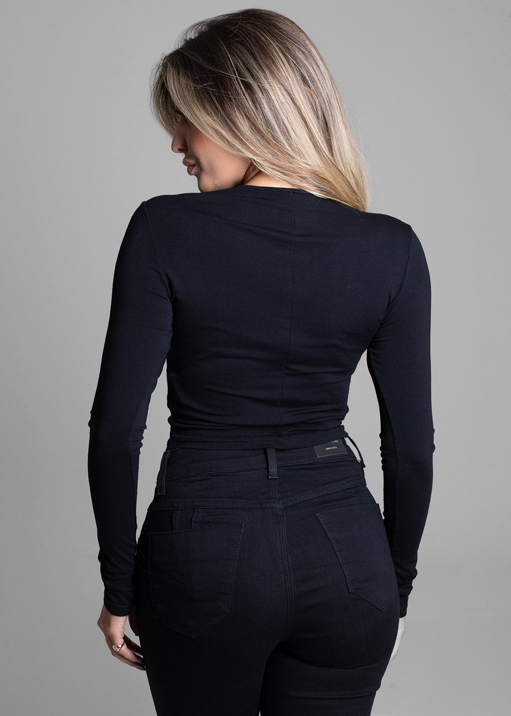 Blusa Sawary Manga Longa - 274836 PRETO