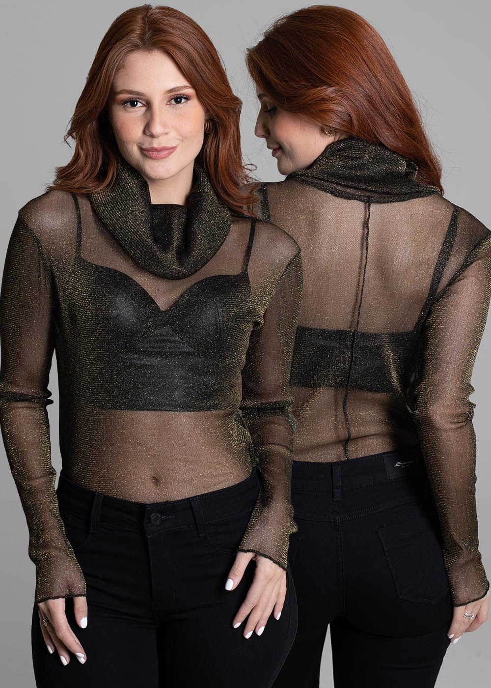 Blusa Tule Sawary - 274817 PRETO