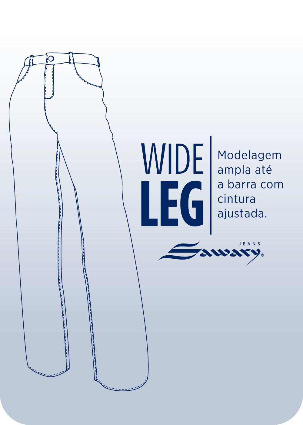 Calça Jeans Sawary Wide Leg - 280704 AZUL