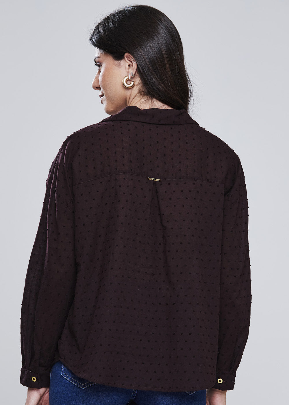 Camisa Sawary Manga Longa - 277339 MARROM