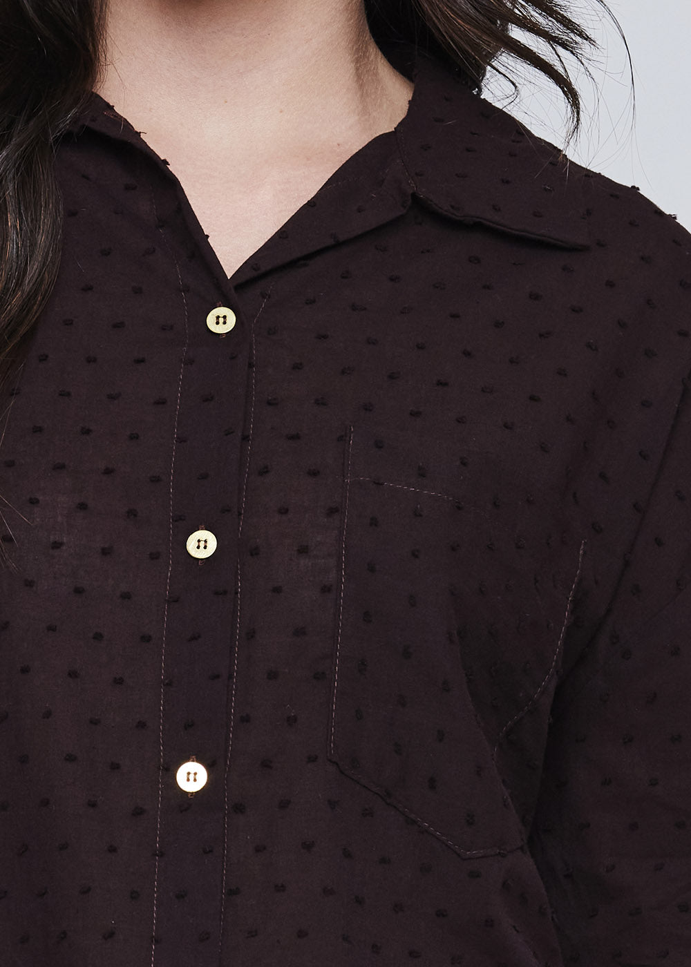 Camisa Sawary Manga Longa - 277339 MARROM