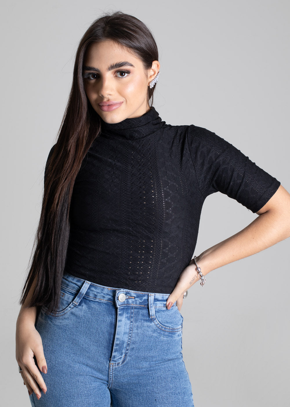 Cropped Sawary Preto - 277336 PRETO