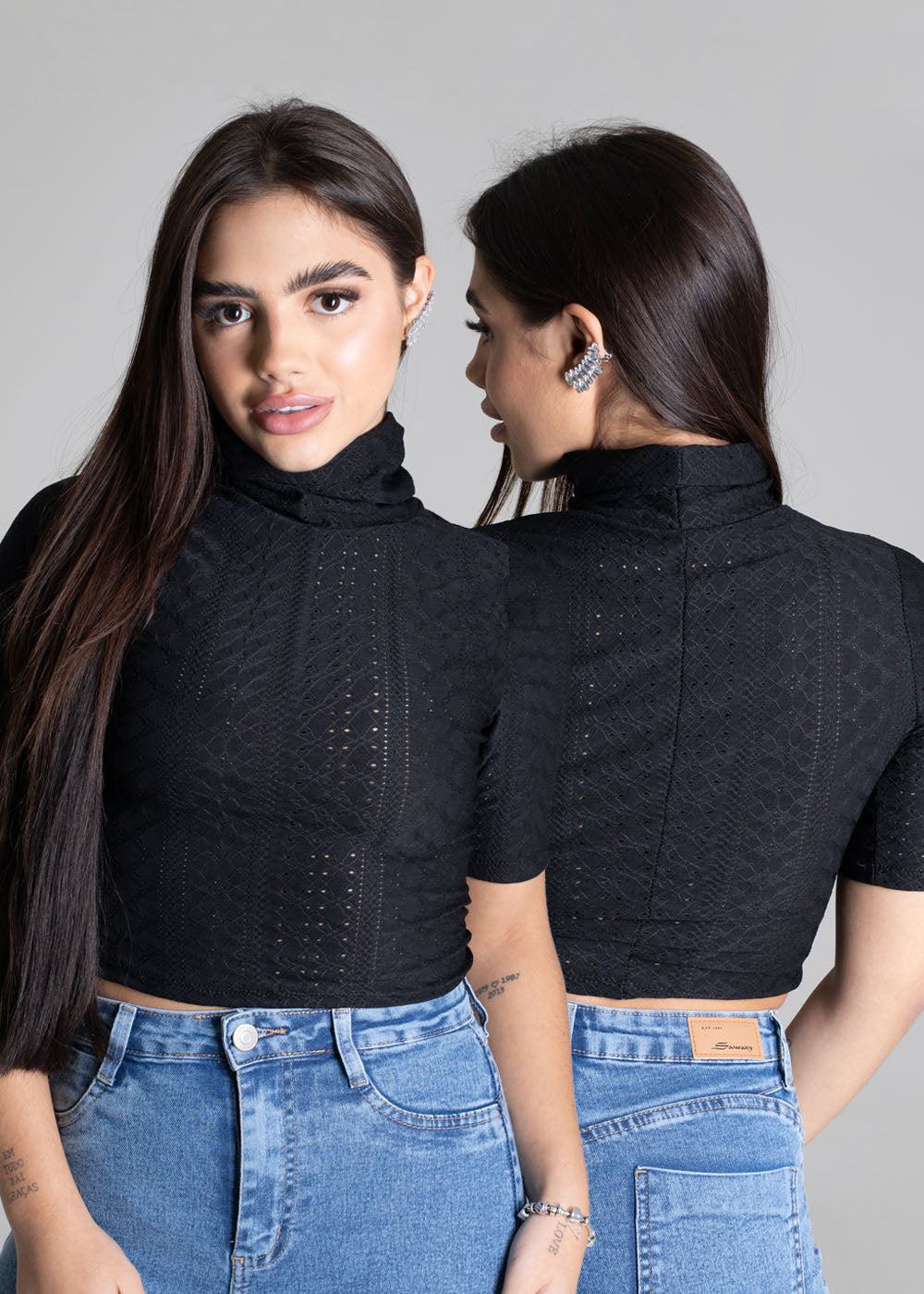 Cropped Sawary Preto - 277336 PRETO