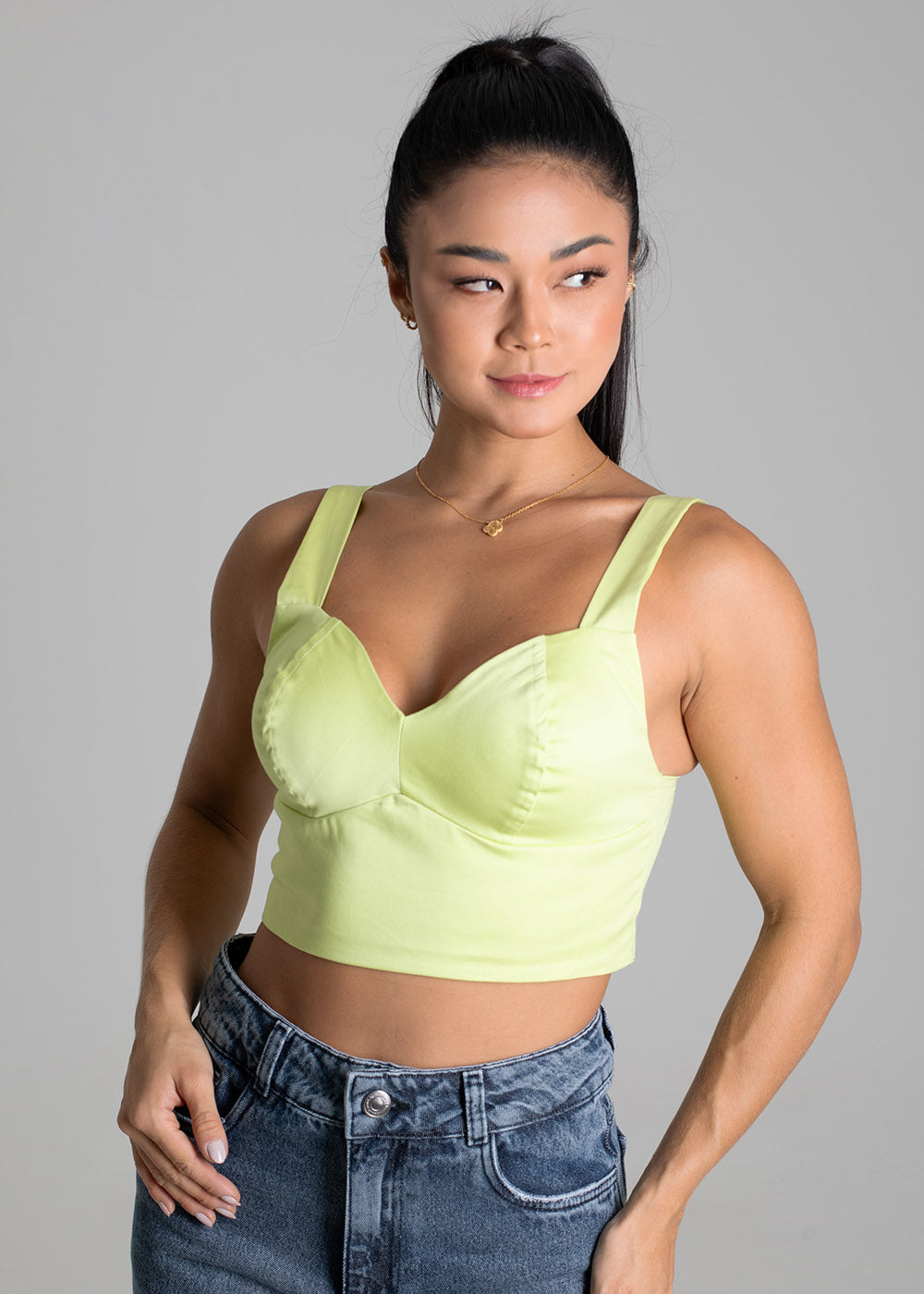 Cropped Sawary Decote Coração - 279693 VERDE