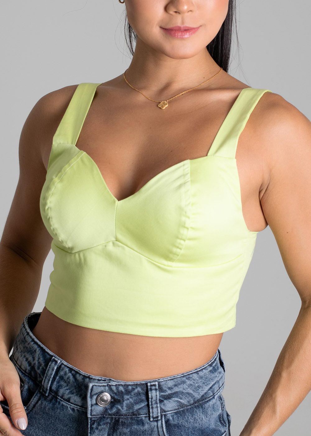 Cropped Sawary Decote Coração - 279693 VERDE