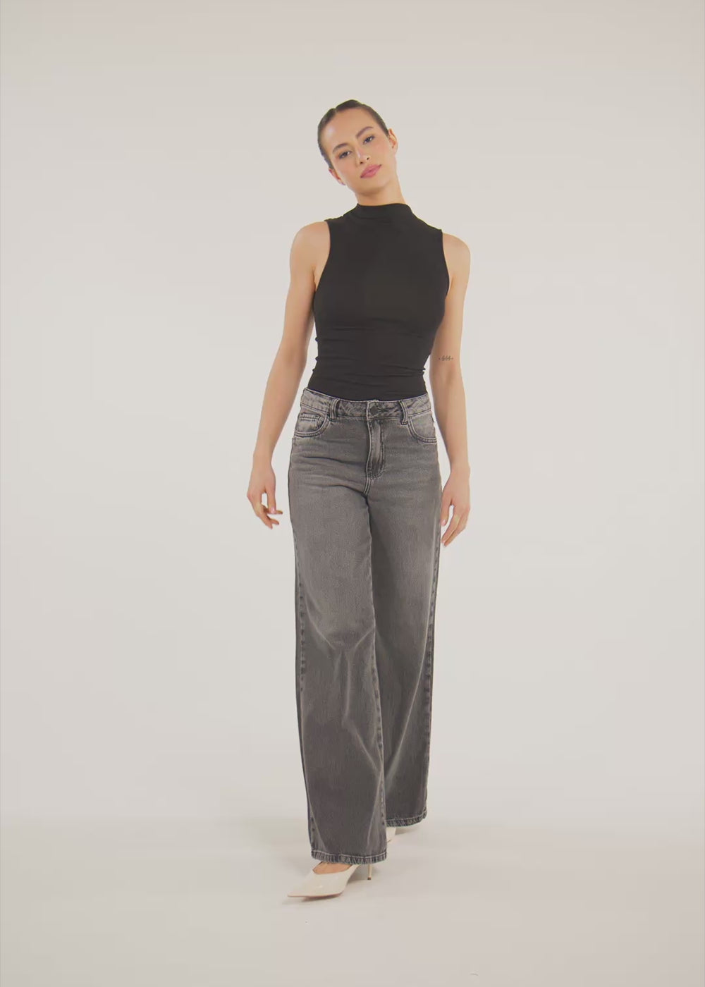Calça Jeans Sawary Wide Leg - 283820 PRETO